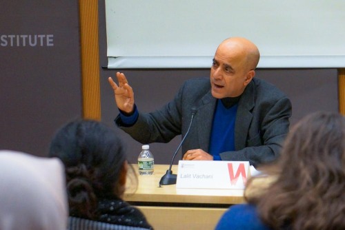 Filmmaker Lalit Vachani speaks at the Watson Institute